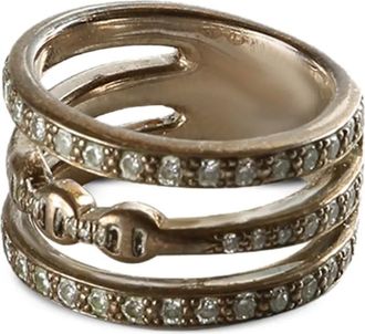 Hoorsenbuhs embellished ring - women - Sterling Silver/Diamond - 5