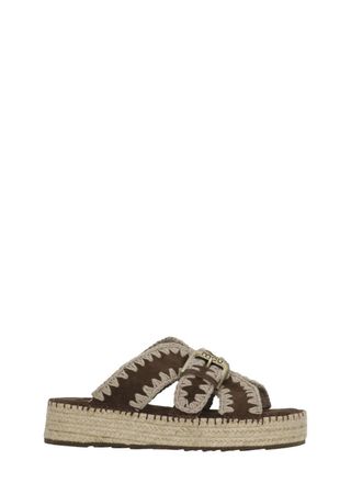 Mou Brown Buckle Upper Belt Sandals
