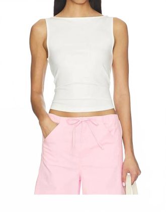Joe's Boatneck Tank Top In White