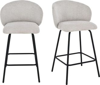 Calicosy Lote de 2 taburetes en tejido jaspeado con patas de metal - SORREL