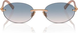 Tiffany & Co. Ovale zonnebril - Dames - Accessoires - Geel - Maat: 56 MM Polyamide