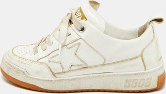 Golden Goose White Leather Yeah Lace Up Sneakers