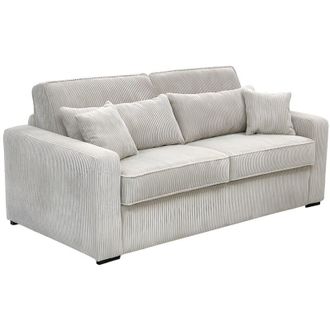 Vente-Unique Vente-unique - Divano letto 4 posti a ribalta Letto con doghe larghe 160cm Materasso 16cm in Velluto a coste Beige - mondovi