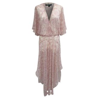 Maje Rifal Paisley-Print Maxi Dress in Pink Polyester