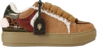 Kurt Geiger Southbank gevoerde leren sneakers cognac