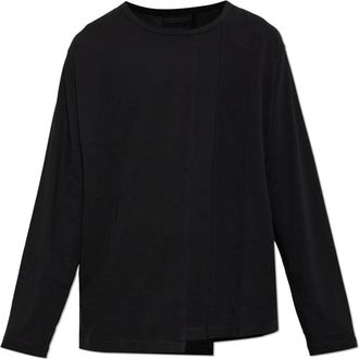 Yohji Yamamoto Soft Single Jersey Vertical Panel Long Sleeve T-Shirt - Heren - Longsleeves - Zwart - L - Katoen - Tops