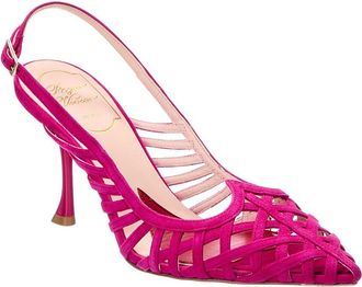 Roger Vivier 80 Suede Slingback Pump