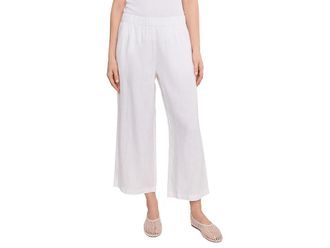 Eileen Fisher Petite Organic Linen Ankle Wide Pants Womens Clothing White : PM (10P-12P) 25.5