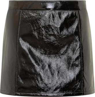 Michael Kors Patent Micro Mini Rok - Dames - Korte rokken - Zwart - XS - Polyester - Rokken