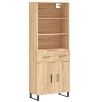 Berkfield Home Highboard Sonoma Oak 69.5x34x180 cm Engineered Wood in Brown