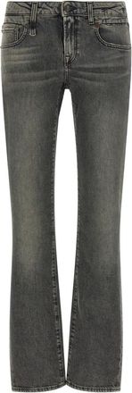 R13 Tobi Boy Jeans - Dames - Bootcut Jeans - Zwart - W27 - Leer - Jeans