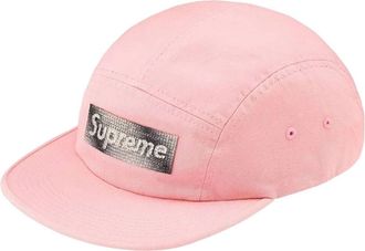 SUPREME FW26 Rhinestone Label Camp Cap Pink SUP-FW26-2021-PNK
