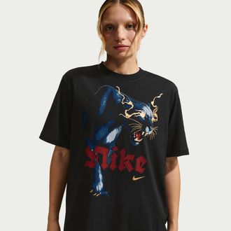 Nike Womens Nike Sportswear Essentials Loose T-Shirt in Black | IU1708-010