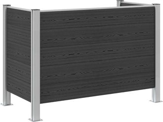 vidaXL Valla De Cubo De Basura Gris 161 X 85 X 115 Cm Aluminio Y Wpc Vidaxl