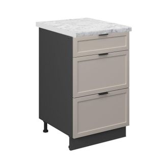 Vicco Mueble Bajo De Cocina Fame-line, Grisbeige, 50 Cm, Et M&aacute;rmol, Vicco