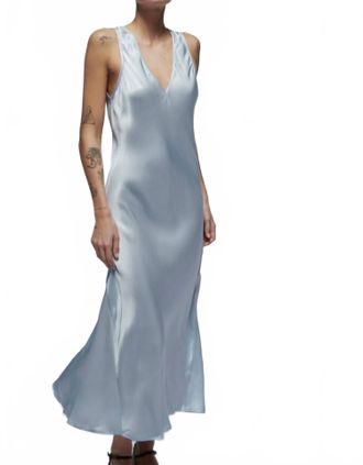 Nation Ltd Jhene V-Neck Midi Dress In Skyway