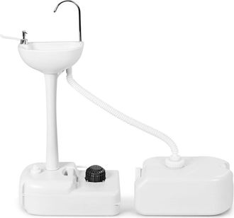 Costway Costway Fregadero Port&aacute;til Para Acampar, Con Bomba De Pie, Tanque De Agua De 17 L Y Ruedas, Soporte Para Toallas, Dispensador De Jab&oacute;n L&iacute;quido, Lavabo
