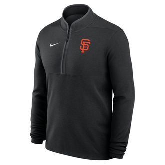 Nike San Francisco Giants Victory Nike Mens Dri-FIT MLB 1/2-Zip Long-Sleeve Top in Black | 0343166NGIA-SZN