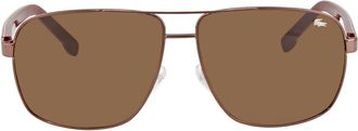 Lacoste Brown Shaded Navigator Unisex Sunglasses L162S 210 61