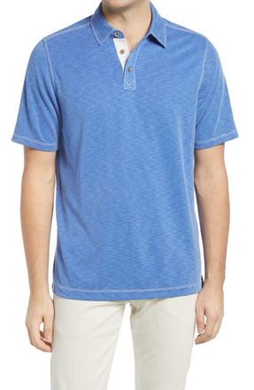 Johnston & Murphy Vintage Slub Jersey Polo in Blue at Nordstrom, Size Xxx-Large