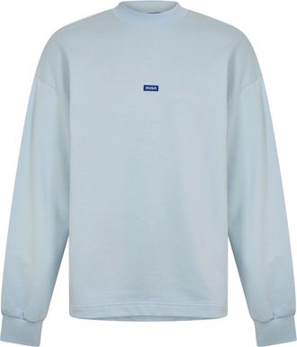 HUGO BOSS Hugo Mens Cotton Relaxed Fit Crew Sweatshirt in Open Blue - Size X-Small