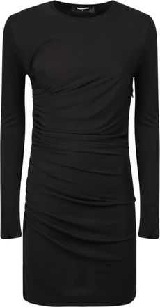 Dsquared2 Mini Jurk met Gedrapeerd Detail - Dames - Korte kleedjes - Zwart - XS - Kleedjes