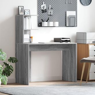 Berkfield Home Grey Writing Desk Grey Sonoma Particle board Standard desk size