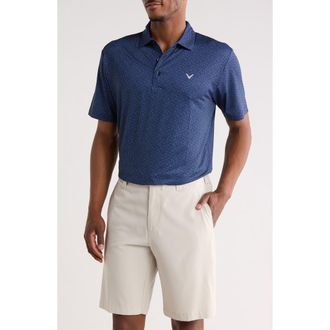 Callaway Mini Geometric Print Knit Golf Polo in Peacoat at Nordstrom Rack, Size Xx-Large