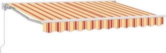 vidaXL Toldo Retr&aacute;ctil Manual Rayas Multicolor 350x200 Cm Tela Vidaxl