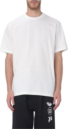 Yohji Yamamoto Tops, Heren, Wit, S, Casual T-shirt met Korte Mouwen