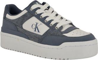 Calvin Klein Alondra Platform Sneaker in Denim/White at Nordstrom, Size 7.5