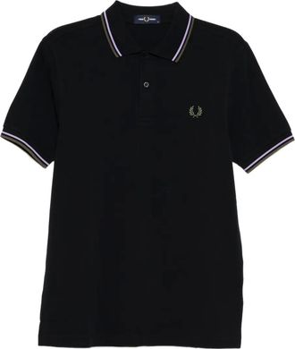Fred Perry logo-embroidered polo shirt - Black