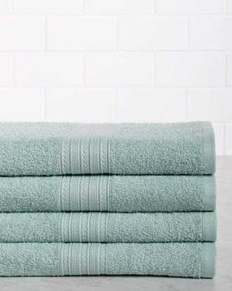 Superior Eco-Friendly 4Pc Solid Bath Cotton Towel Set