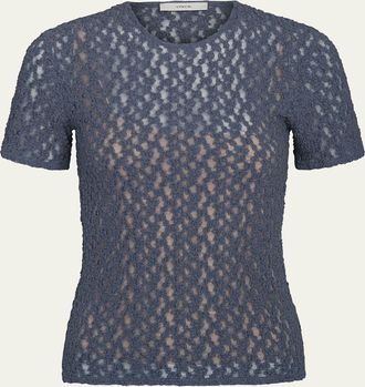 Vince Short-Sleeve Floral Smocked Top