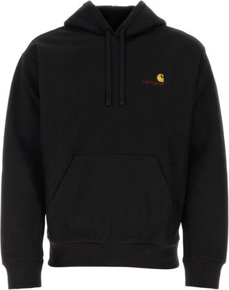 Carhartt Work in Progress Hooded American Script Sweatshirt - Heren - Sweatshirts & Hoodies - Zwart - Maat: XL Katoen
