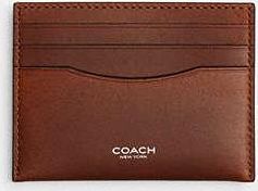 Coach Mens Card Case in Brown | Leather