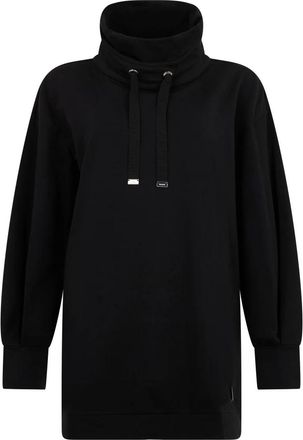 Moorer Oversized sweatshirt met hoge kraag - Dames - Sweatshirts - Zwart - XS - Katoen - Hoodies & sweatvesten