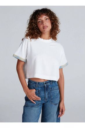 ASKK NY Cuff Combo Tee In Ivory