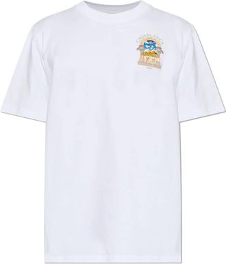 Casablanca T-shirt met kleurrijke print - Heren - T-shirts - Wit - M - Katoen - Tops