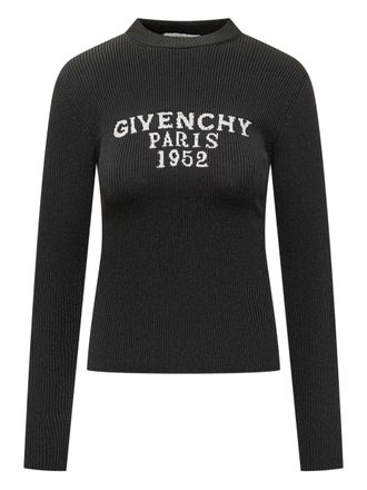 Givenchy ribbed logo-jacquard sweater - women - Polyester - S - Black