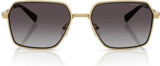 Michael Kors Dana Point 57mm Square Sunglasses in Shiny Yellow Gold /Dark Grey at Nordstrom