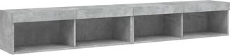 vidaXL Vidaxl - Muebles De Tv Con Luces Led 2 Uds Gris Hormig&oacute;n 100x30x30 Cm