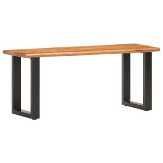 vidaXL Banco Con Borde Irregular Madera Maciza De Acacia Y Acero 110cm Vidaxl