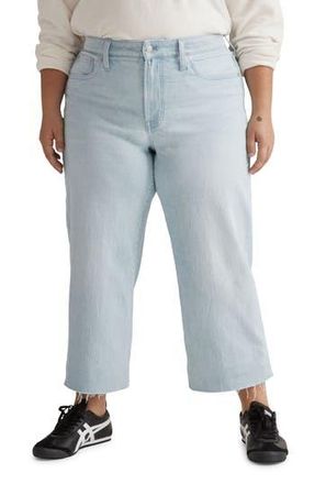 Madewell The Plus Perfect Vintage Wide Leg Raw Hem Crop Jeans in Ward Wash at Nordstrom Rack, Size 14W