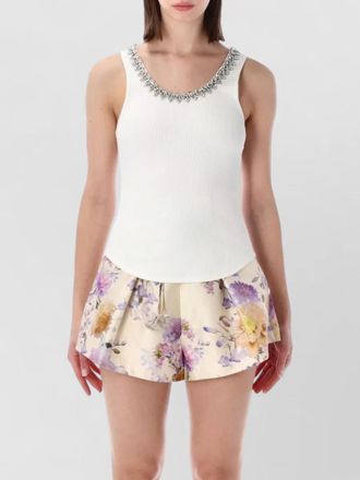Zimmermann crystal scoop neck asymmetric hem tank