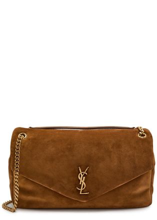 Saint Laurent Calypso Large Padded Suede Shoulder bag - Brown - One Size