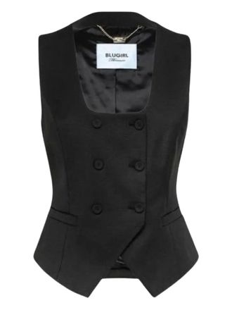 Blugirl double-breasted waistcoat - women - Polyester/Wool/Viscose/Elastane - 40 - Black