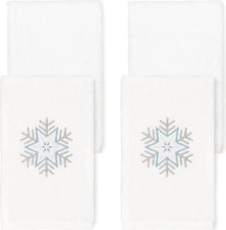 Linum Home Textiles Christmas Crystal Hand Towel Set (Set Of 4)