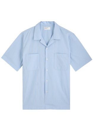 Universal Works Road Striped Cotton Shirt - Blue - Xxl