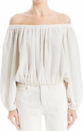 Max Studio Boho Bubble Hem Linen-Blend Blouse